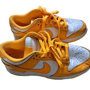 Nike Womens Nike Dunk Yellow Tennis Shoes Laser Orange Low Sneaker Size 7